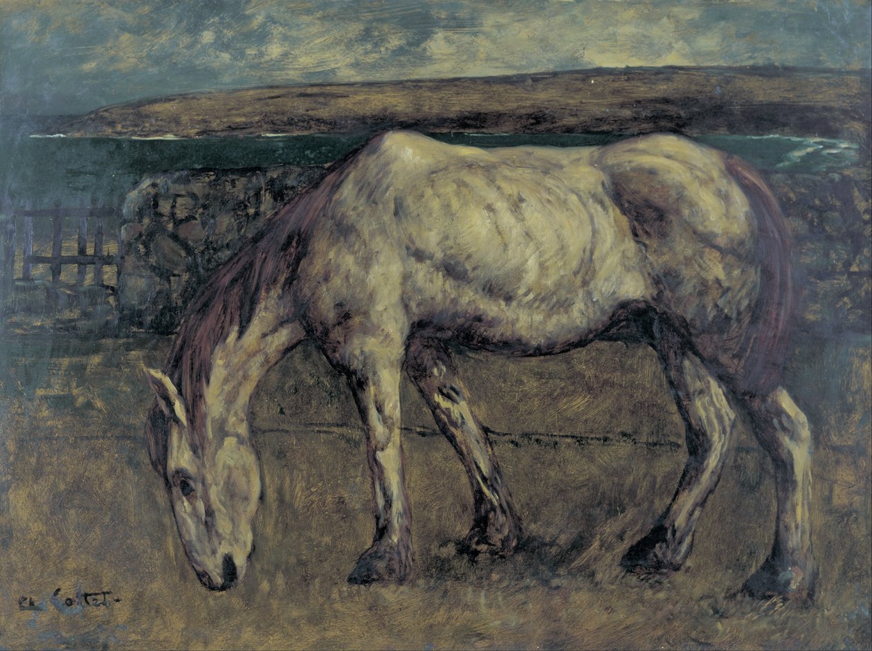 Gammel hest i ødemarken af Charles Cottet