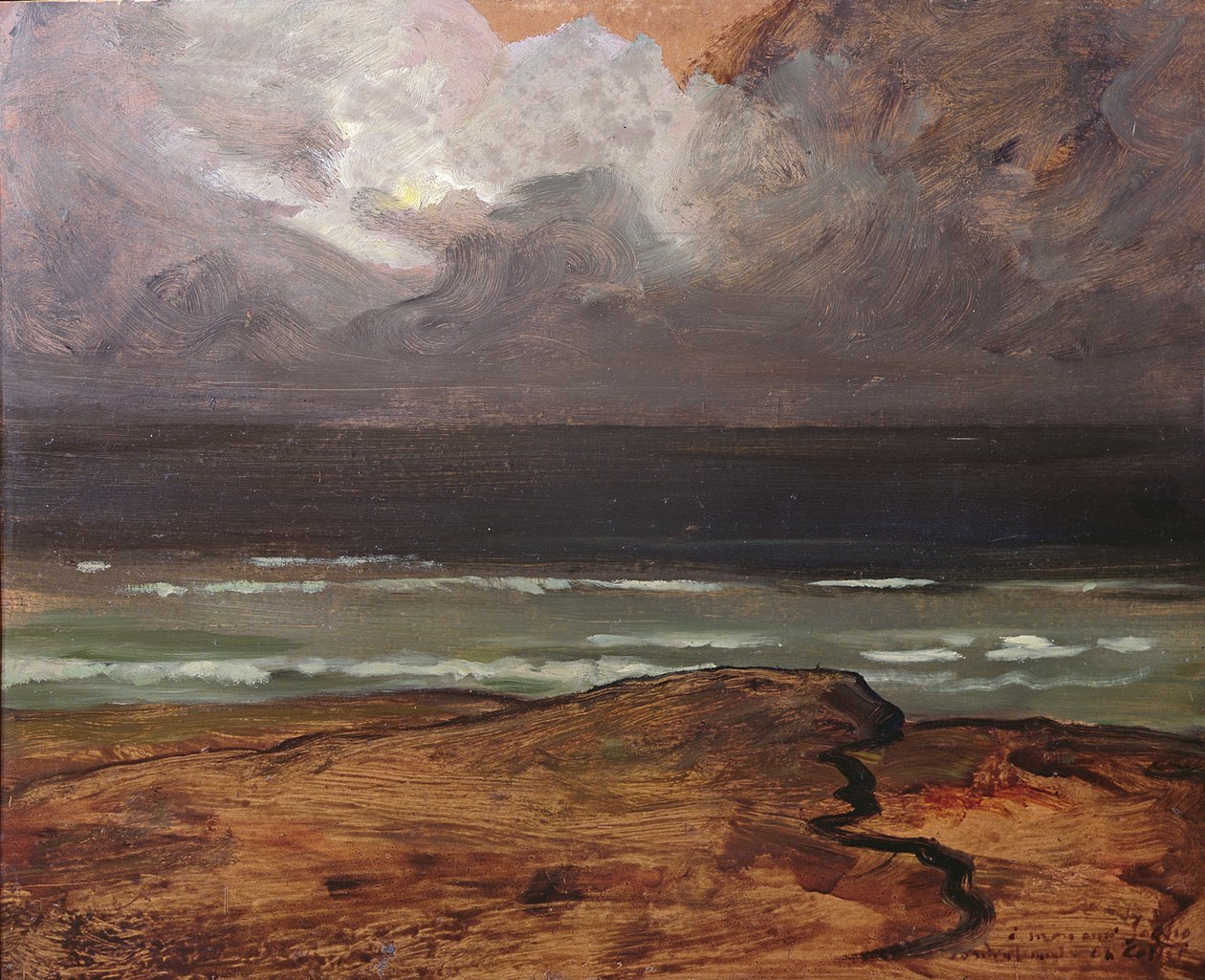 Storm på havet, Bretagne af Charles Cottet