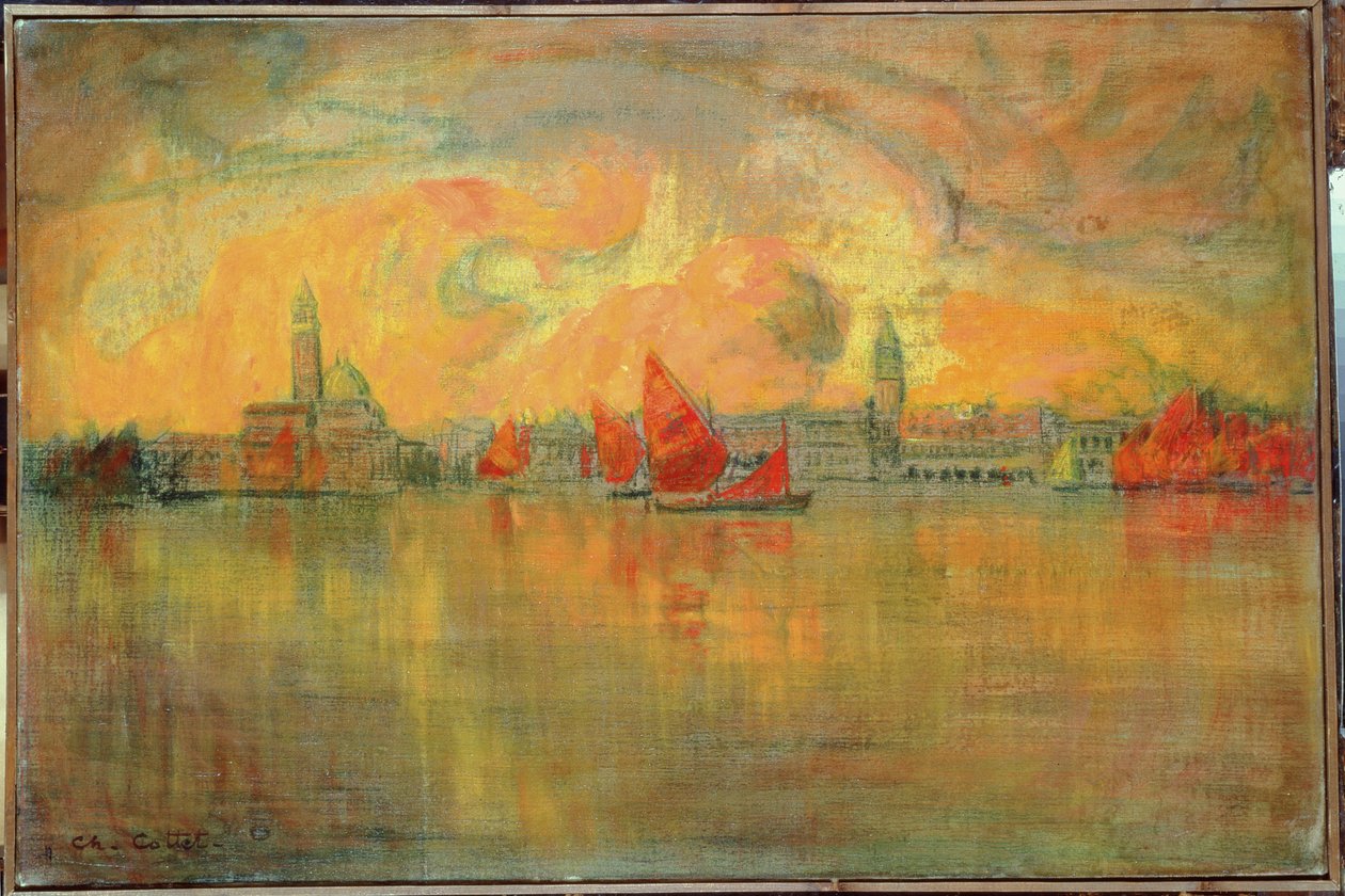 Udsigt over Venedig fra havet, 1896 af Charles Cottet