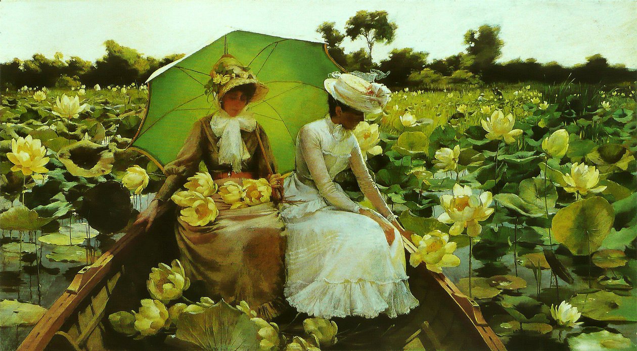 Lotus Lilies Francais: Nenupharer af Charles Courtney Curran