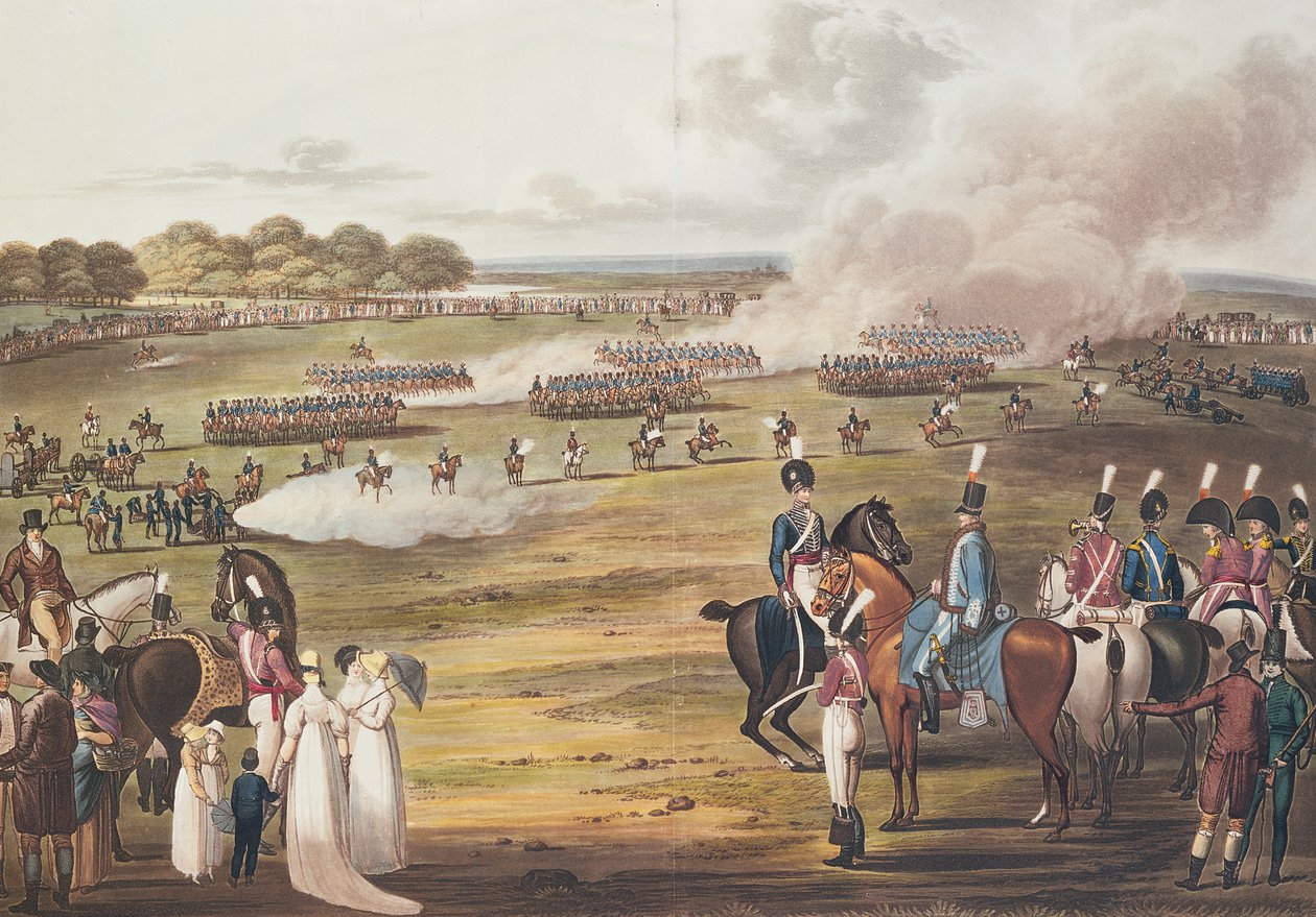 Udsigt over London Volunteer Cavalry and Flying Artillery, 1805 af Charles Cranmer