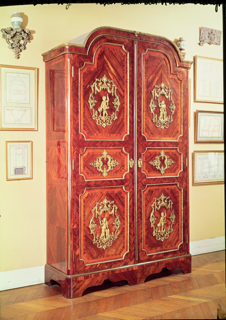 Regency stil garderobe, 1725-30 (træ) af Charles Cressent