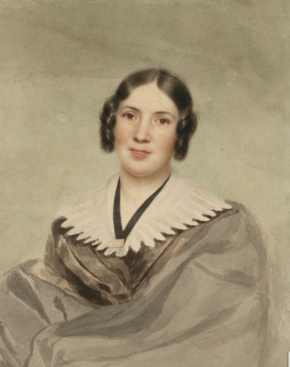 Mrs. Thomas Ingham, 1837 (wc med grafit på cremevævet papir) af Charles Cromwell Ingham