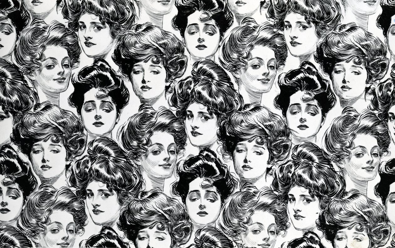 Design til tapet, egnet til en ungkarlelejlighed, 1902 af Charles Dana Gibson