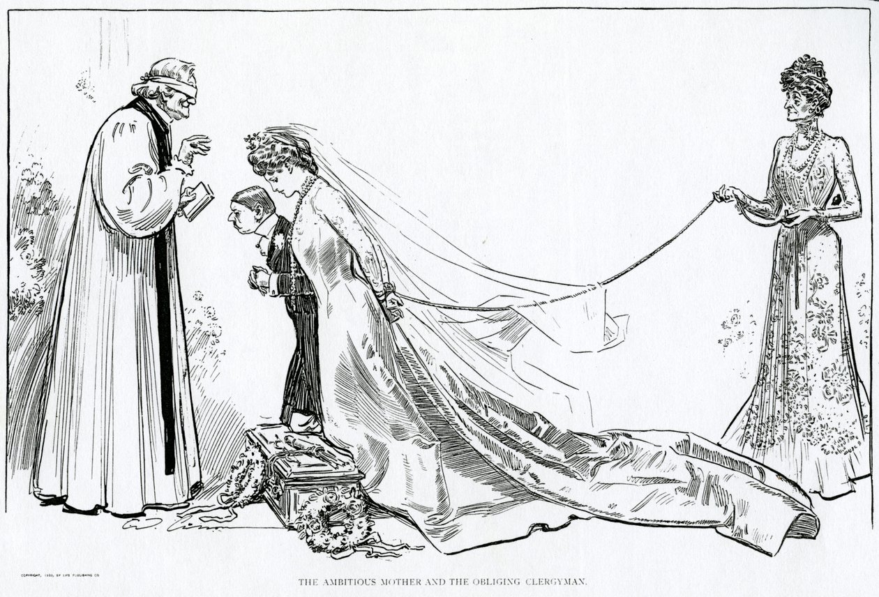 Den ambitiøse moder og den forpligtende præst, 1902 af Charles Dana Gibson