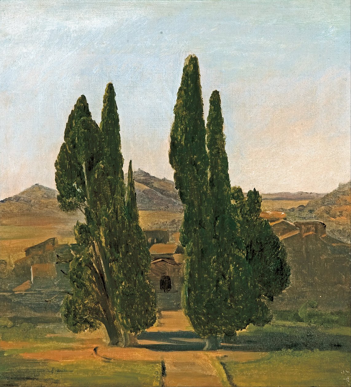 Cypress træer ved Villa dEste af Charles Lock Eastlake