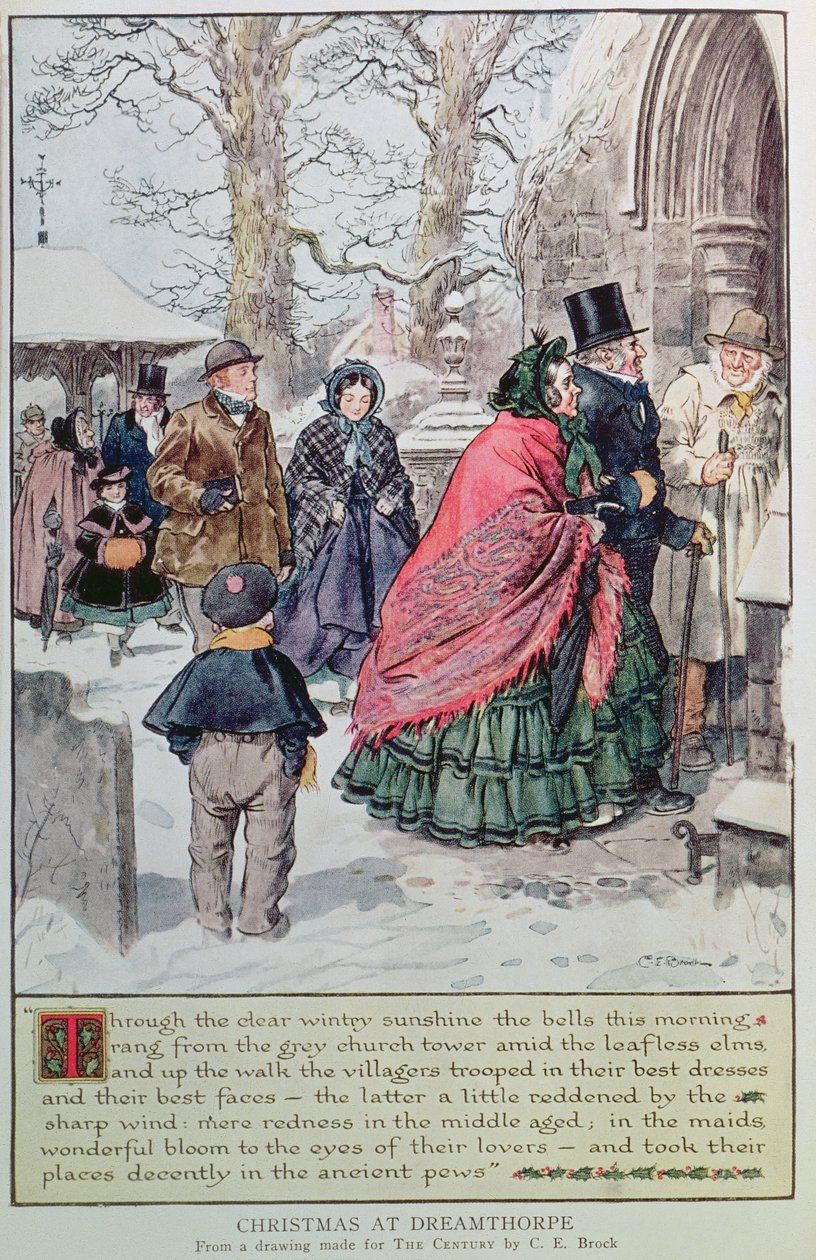 Jul i Dreamthorpe, fra en tegning til "The Century af Charles Edmund Brock