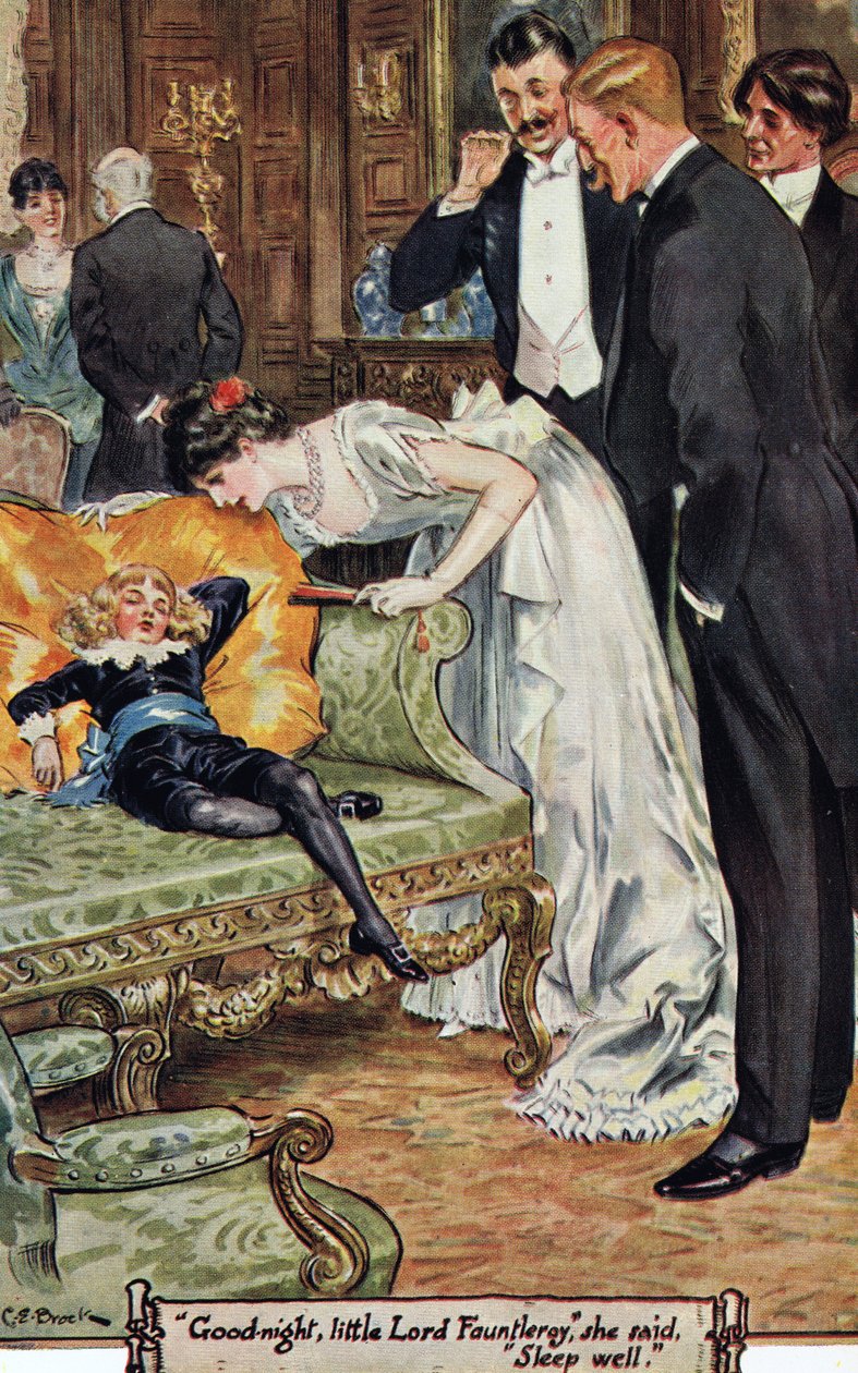 "Godnat, lille Lord Fauntleroy," sagde hun, "Sov godt", 1936 af Charles Edmund Brock