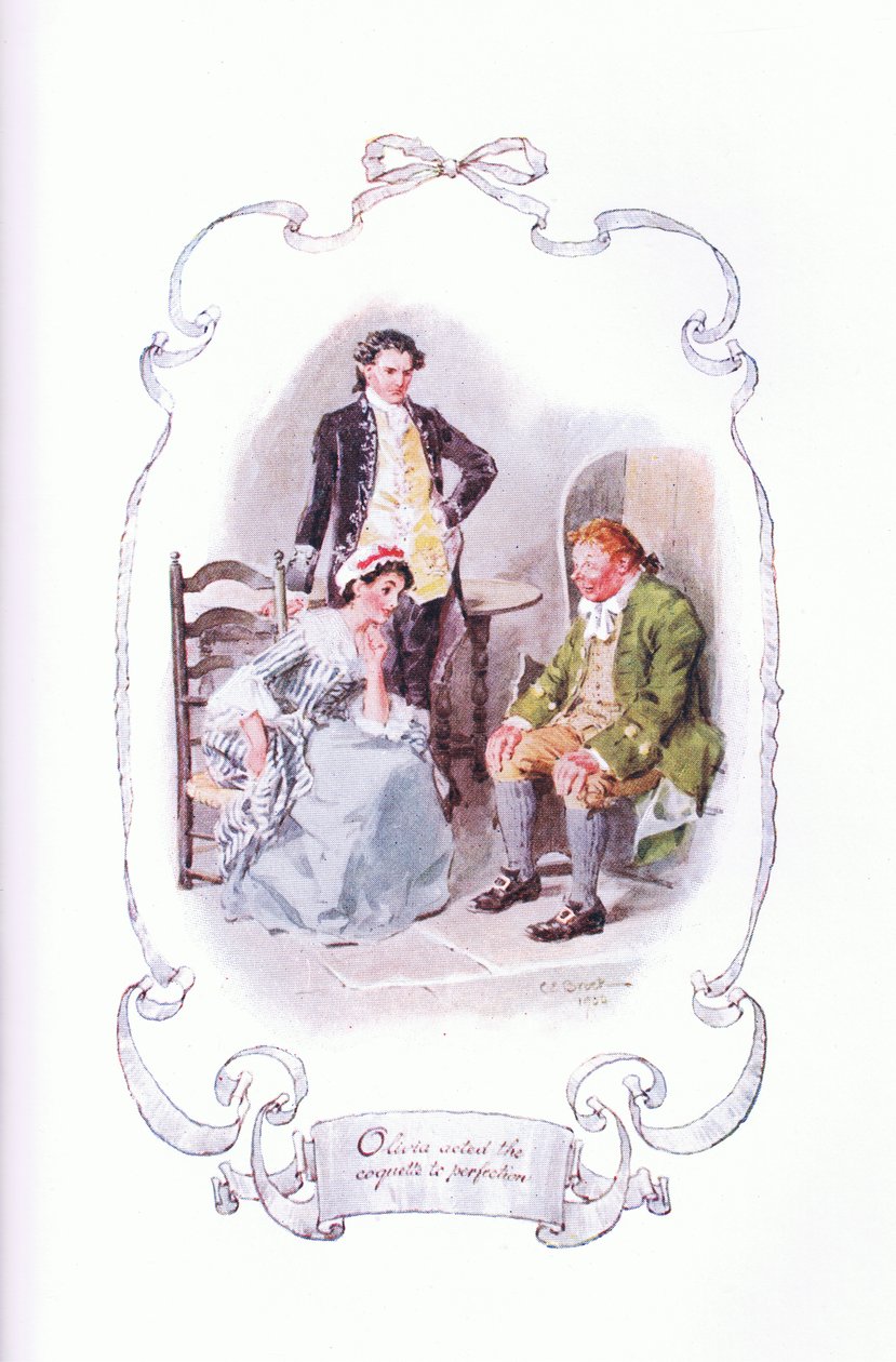 Olivia fungerede som koketten til perfektion, fra The Vicar of Wakefield udgivet af J M Dent & Son Ltd, 1920
