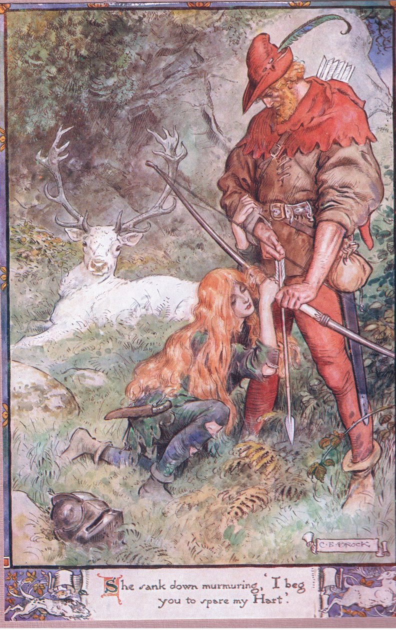 Hun sank ned og mumlede, jeg beder dig skåne mit hjerte. af Charles Edmund Brock