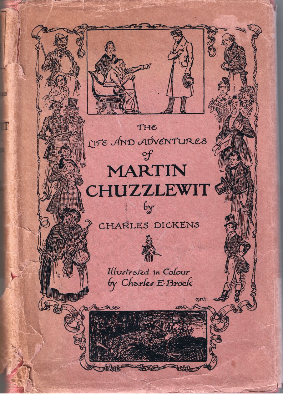 Martin Chuzzlewits liv og eventyr af Charles Dickens, forside af Charles Edmund Brock