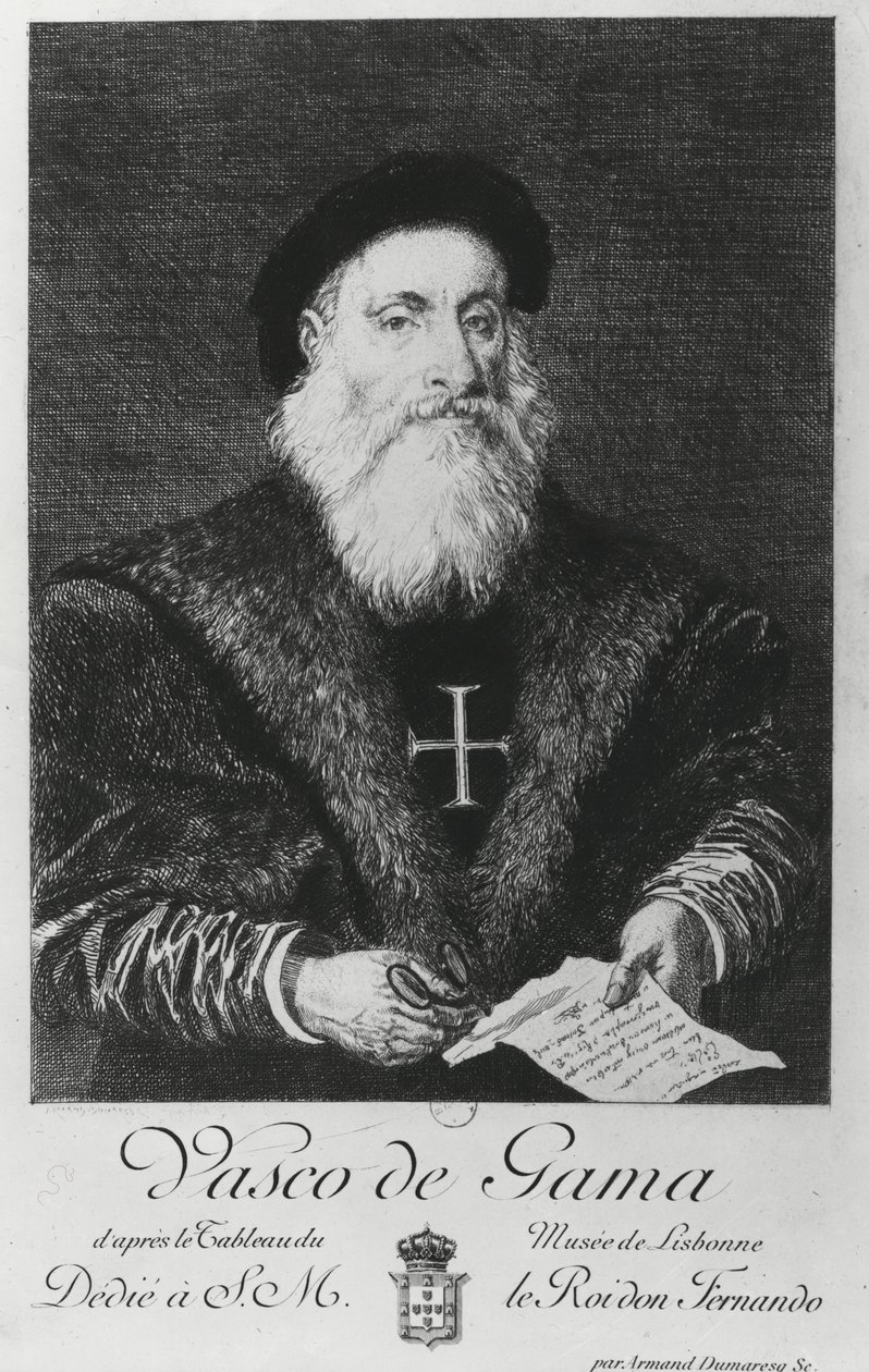 Portræt af Vasco da Gama (1469-1524) af Charles Edouard Armand Dumaresq
