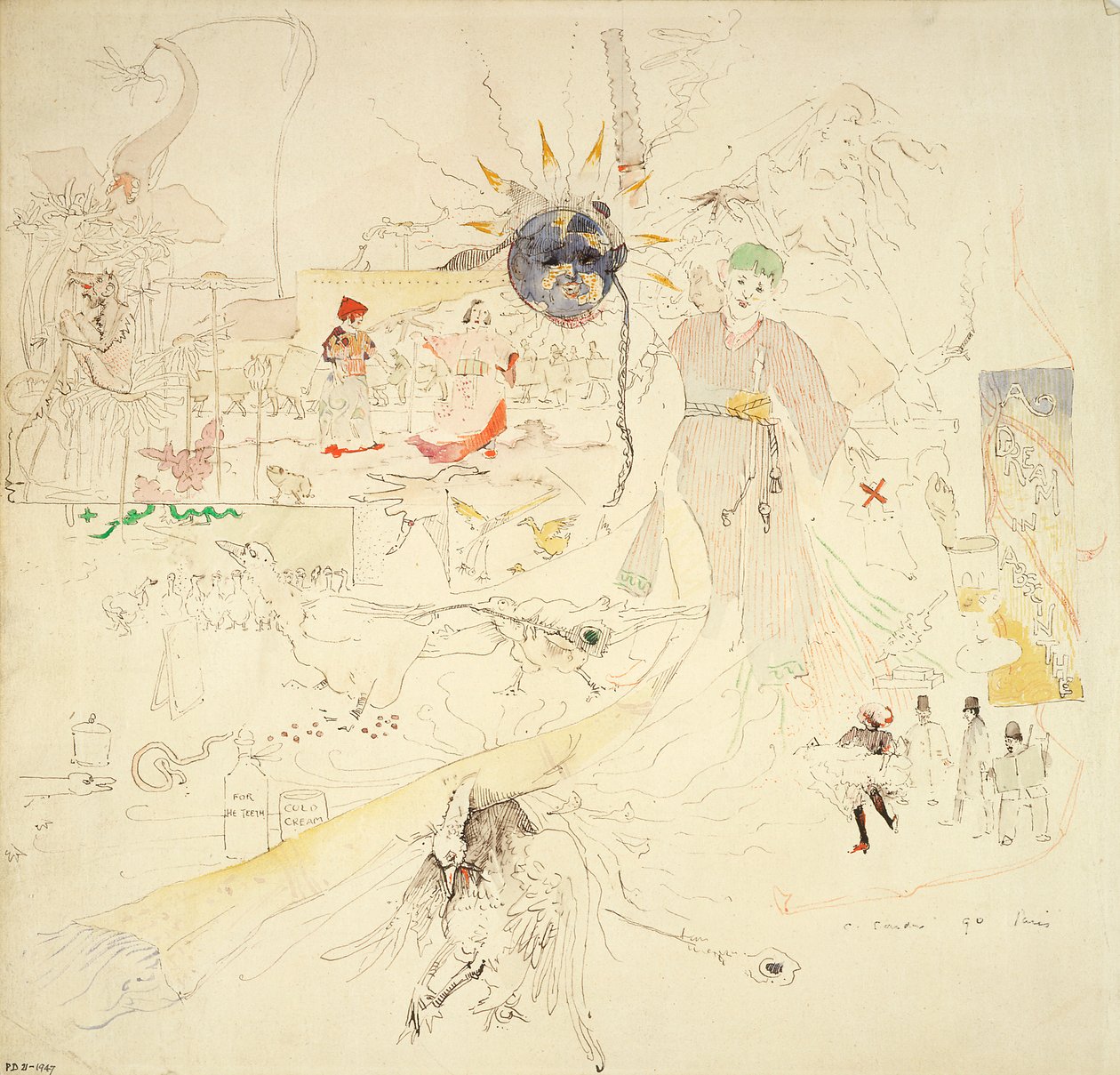 En drøm i absint, 1890 (pen og blæk med wc på papir) af Charles Edward Conder