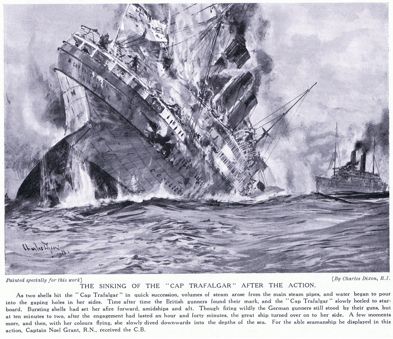 Cap Trafalgars forlis af Charles Edward Dixon