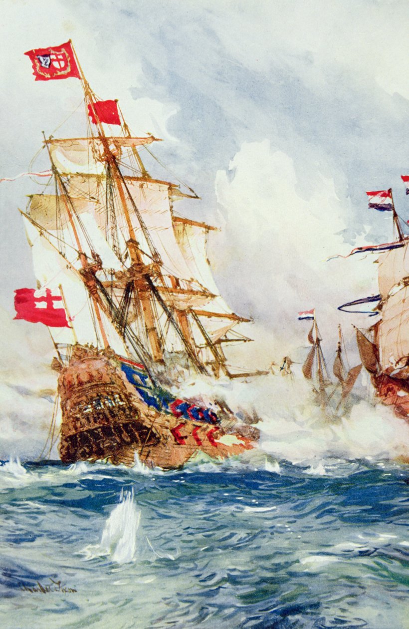 When Blake Swept the Seas: A Battle Between Admiral Blake (1599-1657) og Van Tromp (1598-1653) illustration fra 