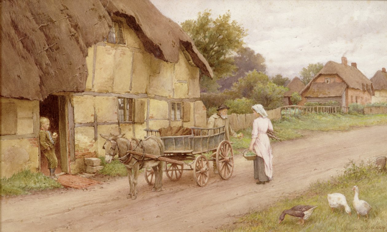 Æselvognen, ca. 1920 af Charles Edward Wilson
