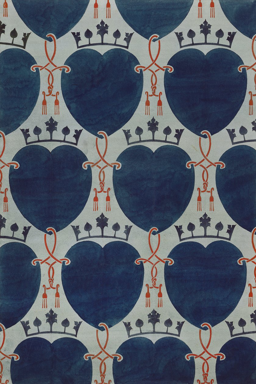 Design til et stof, ca. 1898 af Charles Francis Annesley Voysey