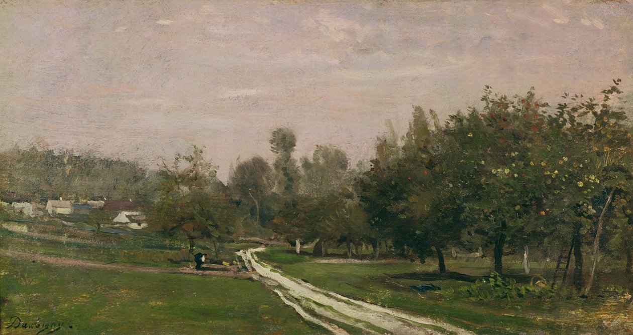 Butry, nær Valmondois olie på lærred af Charles Francois Daubigny