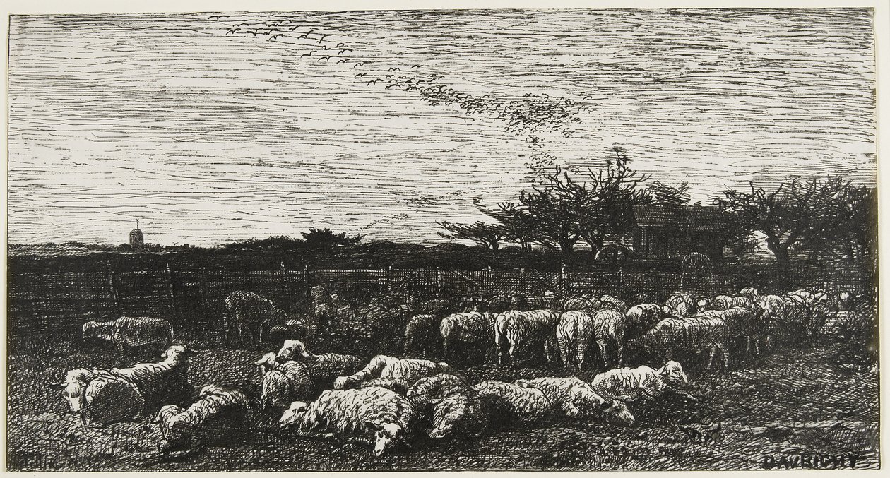 Grand Parc a Moutons, 1862 af Charles Francois Daubigny