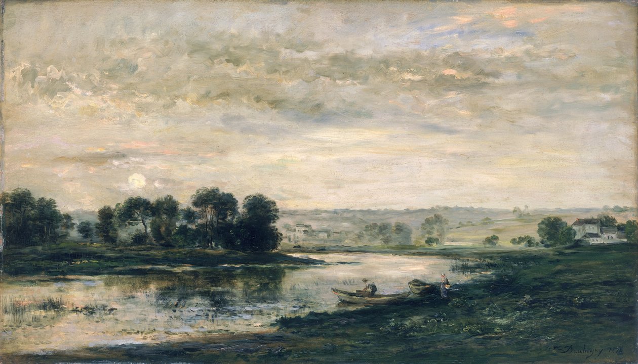 Aften på Oise, 1872 af Charles Francois Daubigny