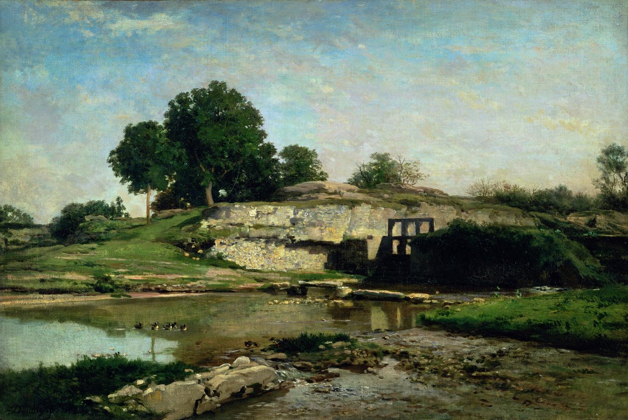 Låsen ved Optevoz, 1859 af Charles Francois Daubigny