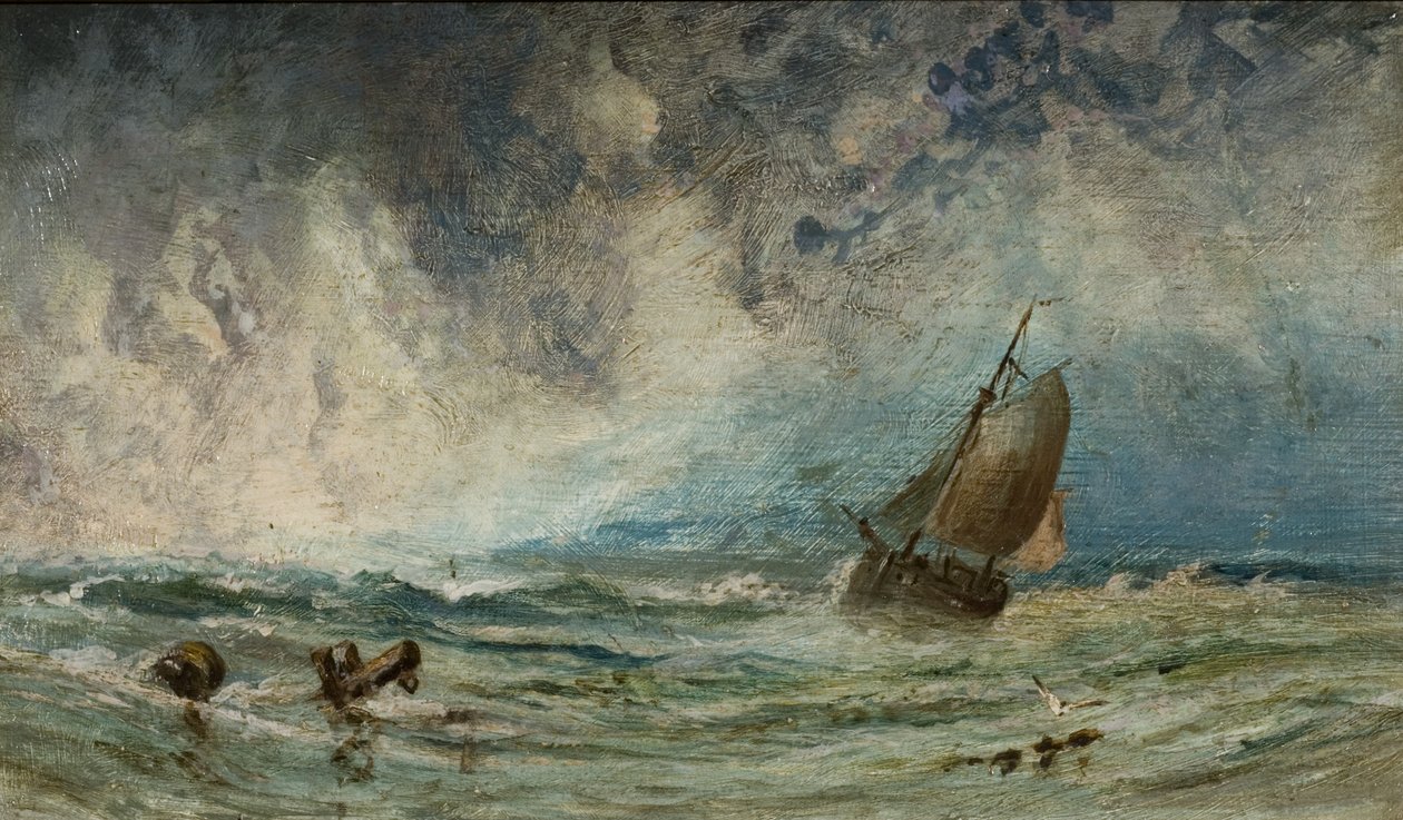 Havlandskab med skib af Charles George