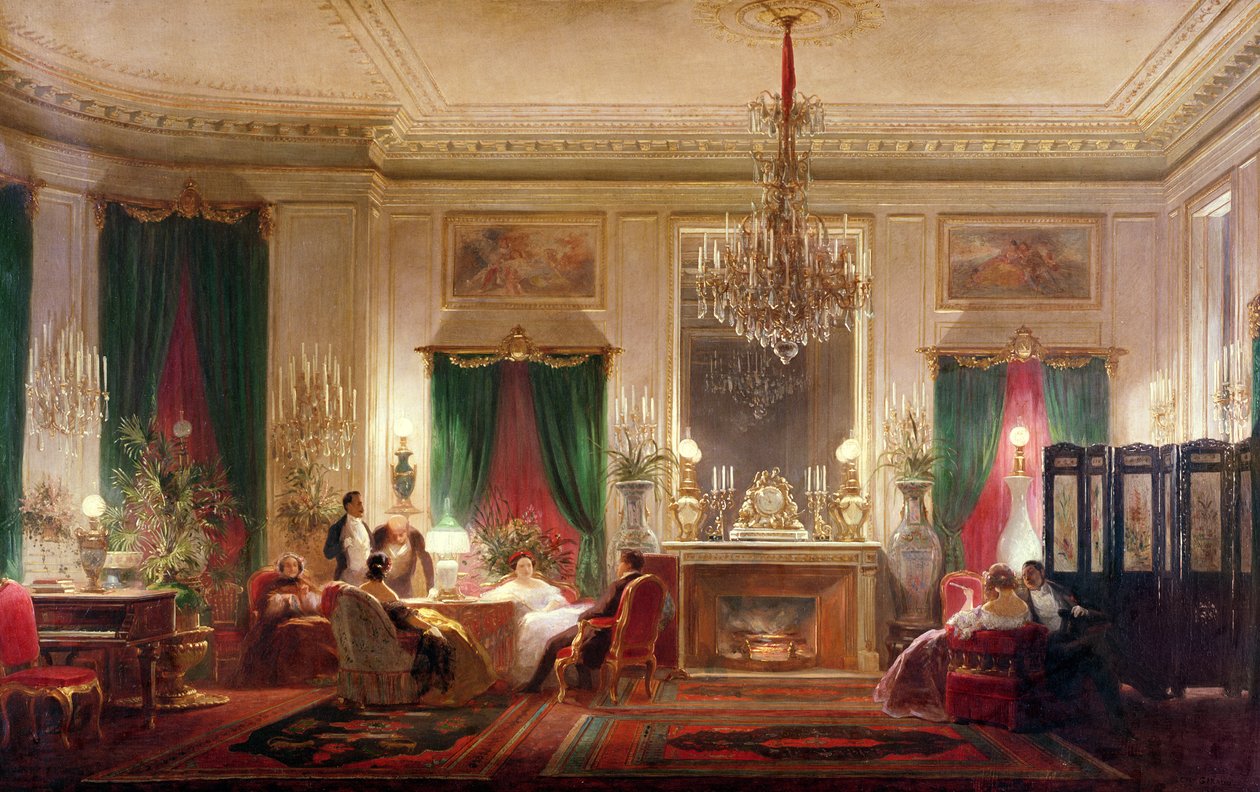 Salon af prinsesse Mathilde Bonaparte (1820-1904) Rue de Courcelles, Paris, 1859 af Charles Giraud