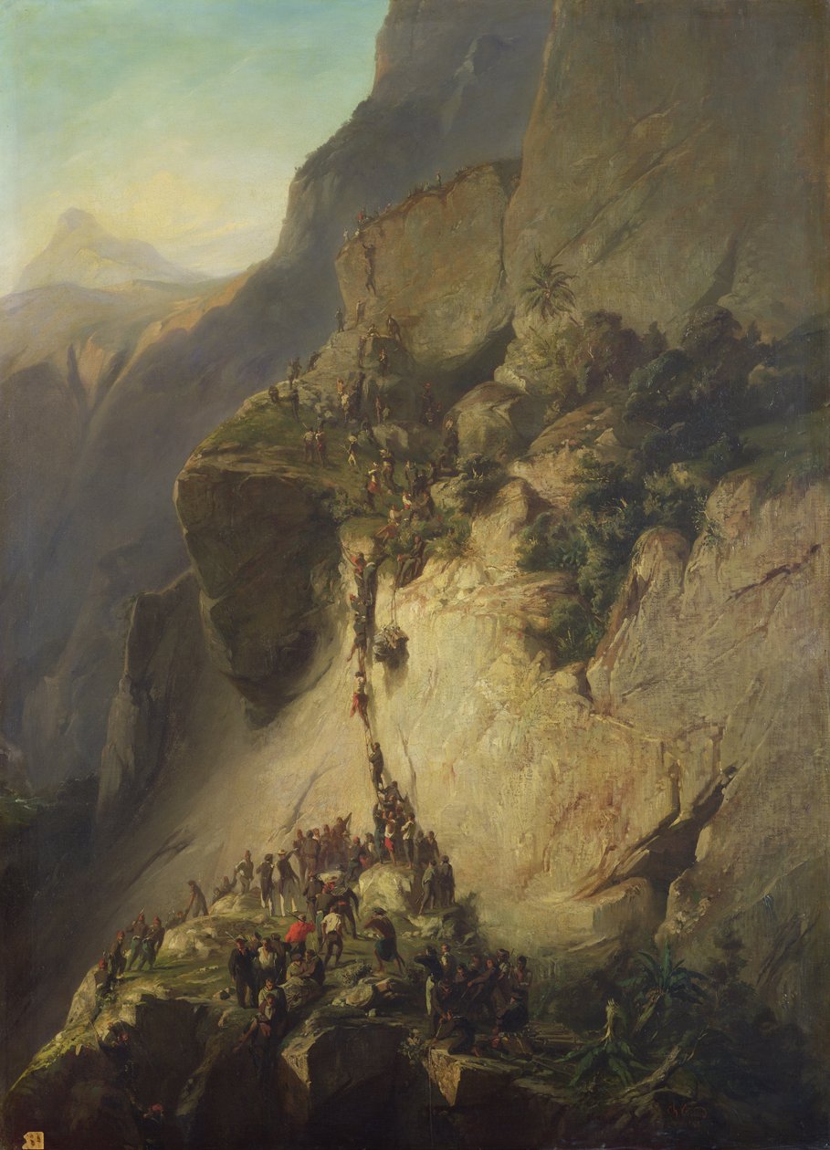 Indtagelsen af Fort Fautuhua, Tahiti, 17. december 1846 af Charles Giraud