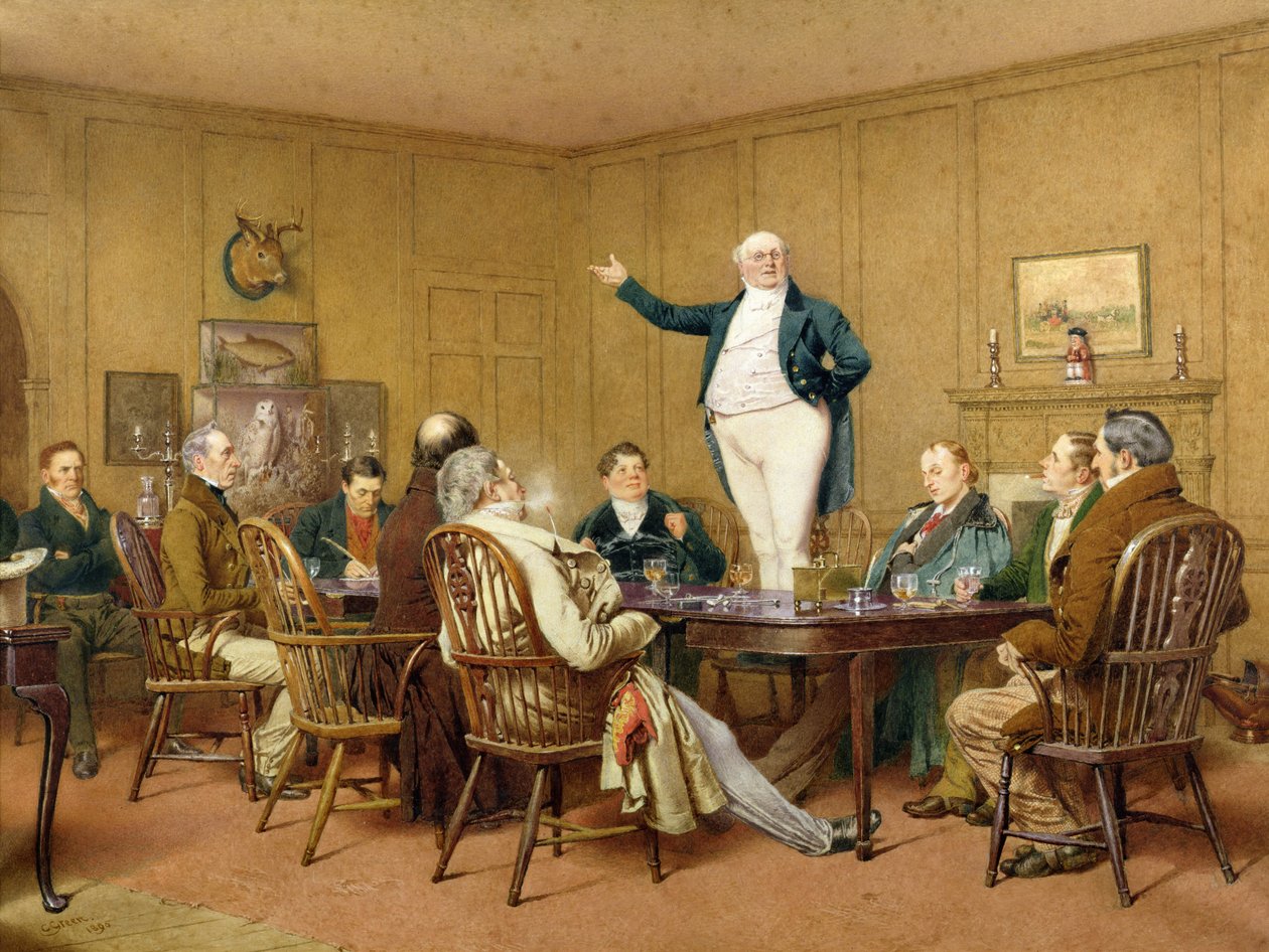 Hr. Pickwick taler til klubben, 1890 af Charles Green