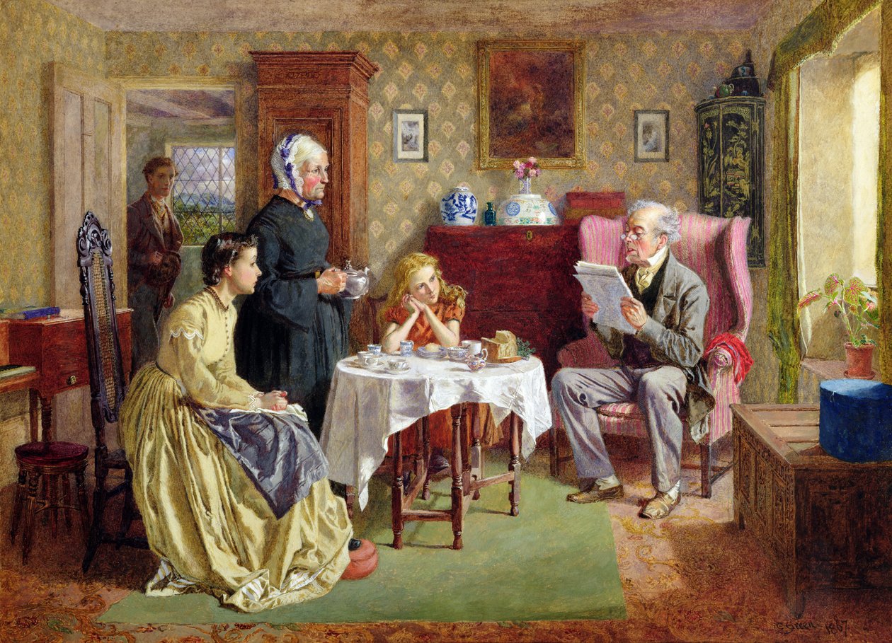Nyheder fra krigen, 1867 af Charles Green