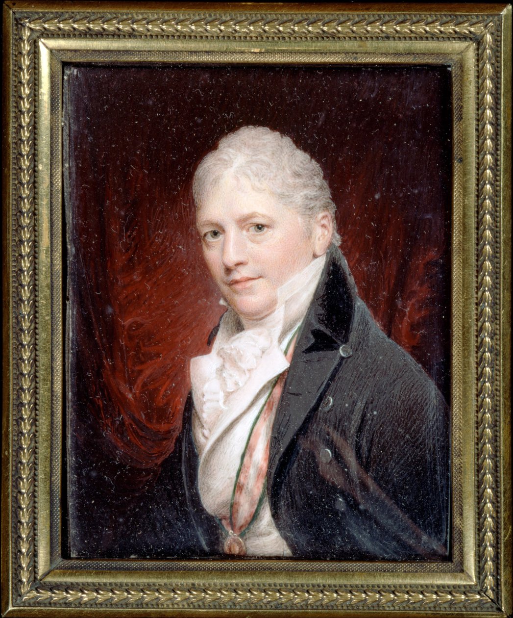 Miniatureportræt af Sir Peter Francis Bourgeois (efter Beechey) af Charles Hayter