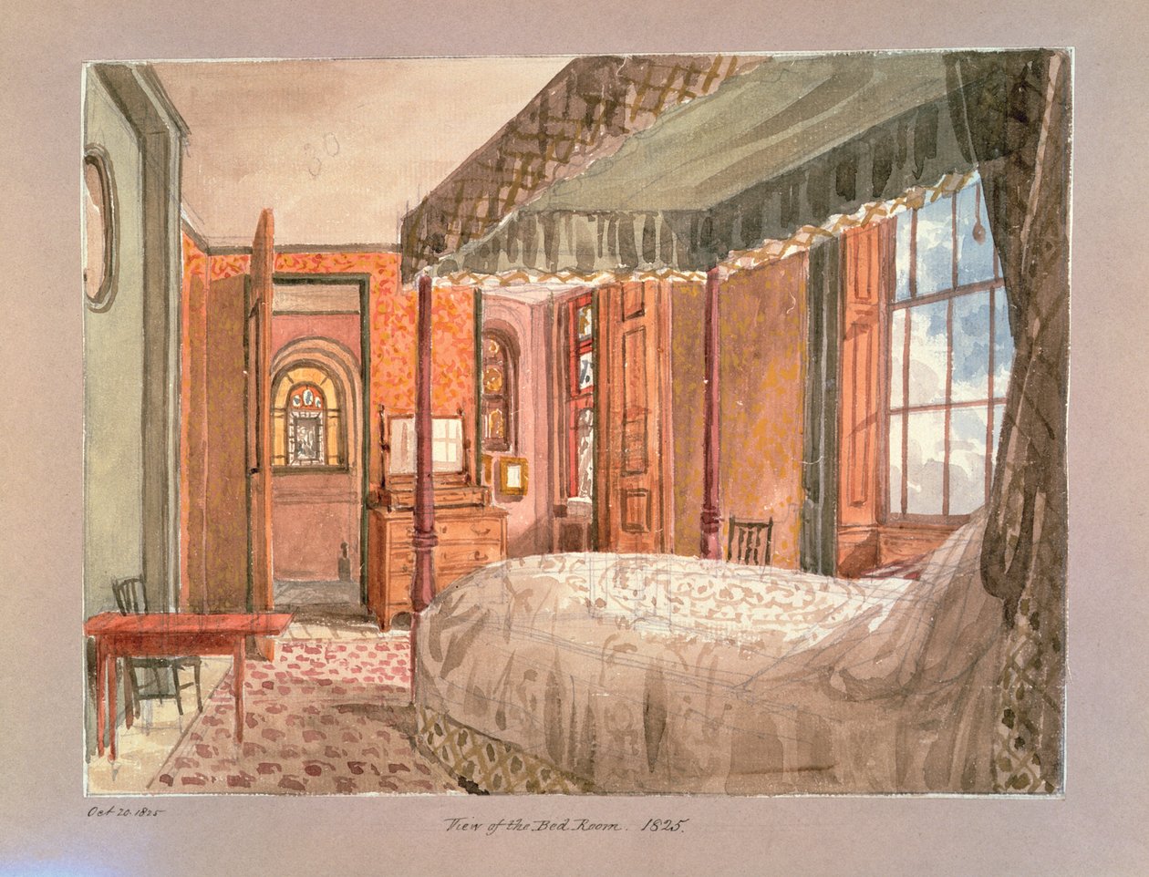 Udsigt over soveværelset, 1825 af Charles James Richardson