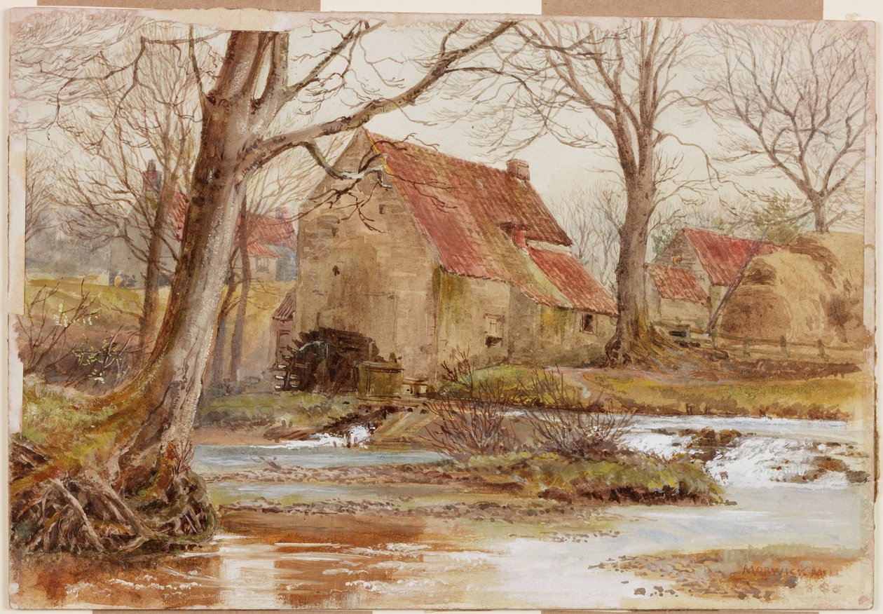 Morwick Mill, on the Coquet (kropsfarve på papir) af Charles James Spence
