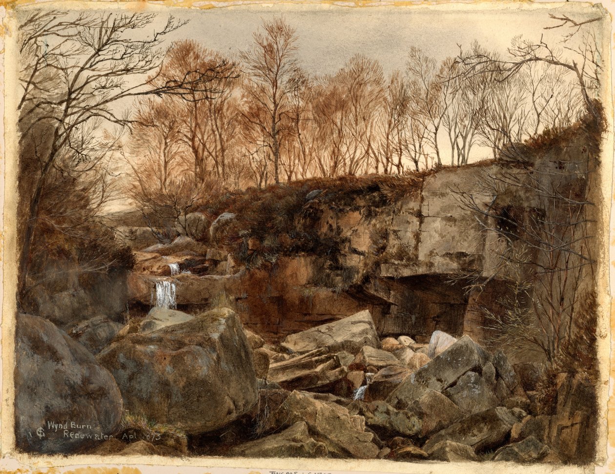 Wynd Burn, Redewater (kropsfarve, blyant og wc på papir) af Charles James Spence