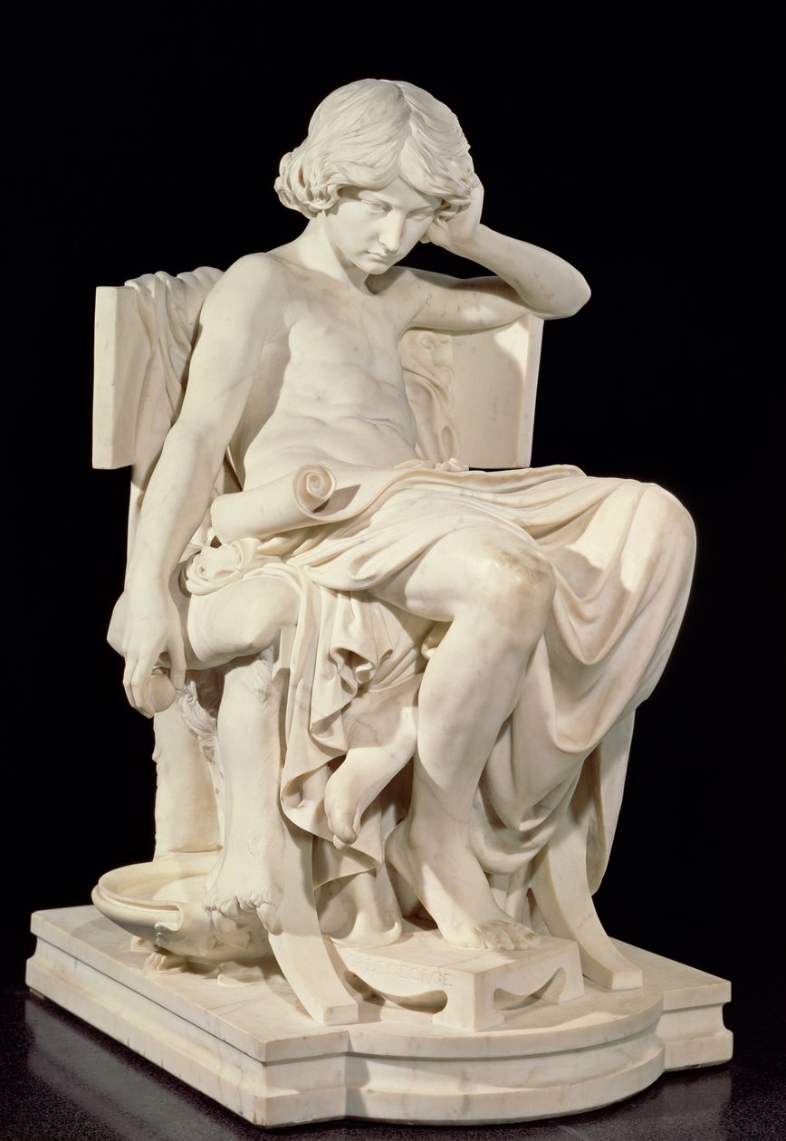 Den unge Aristoteles, 1870 (marmor) af Charles Jean Marie Degeorge