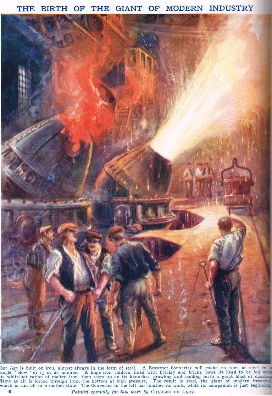 The Birth of the Giant of Modern Industry, illustration fra 