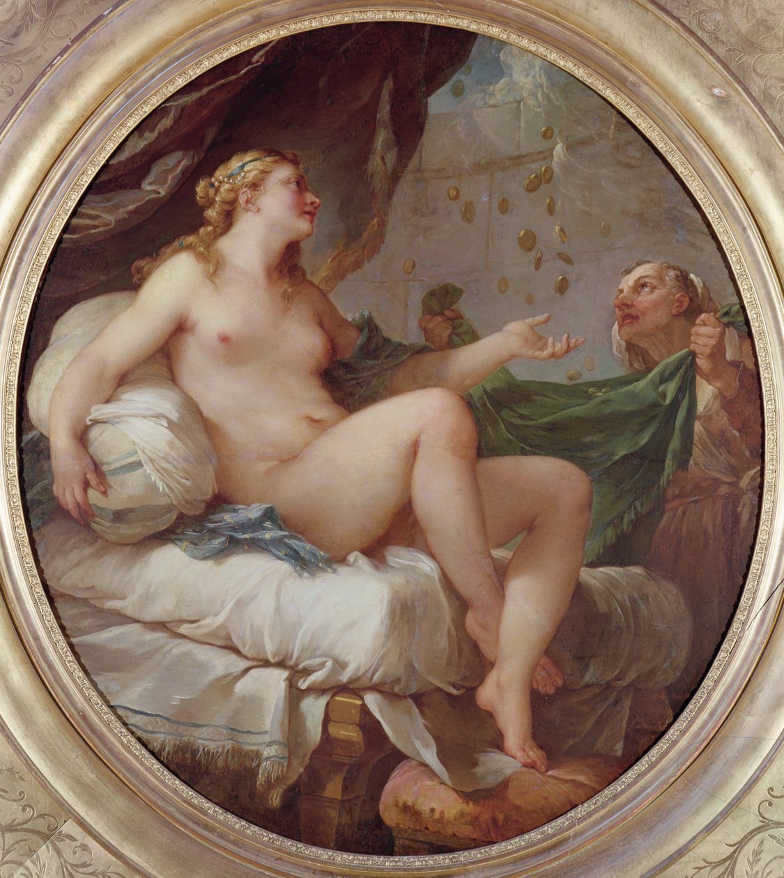 Danae modtager et brusebad af guld, c.1735 af Charles Joseph Natoire