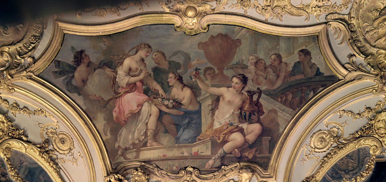 Dekorativt panel fra den ovale salon, der illustrerer historien om Psyche, 1732-39 af Charles Joseph Natoire