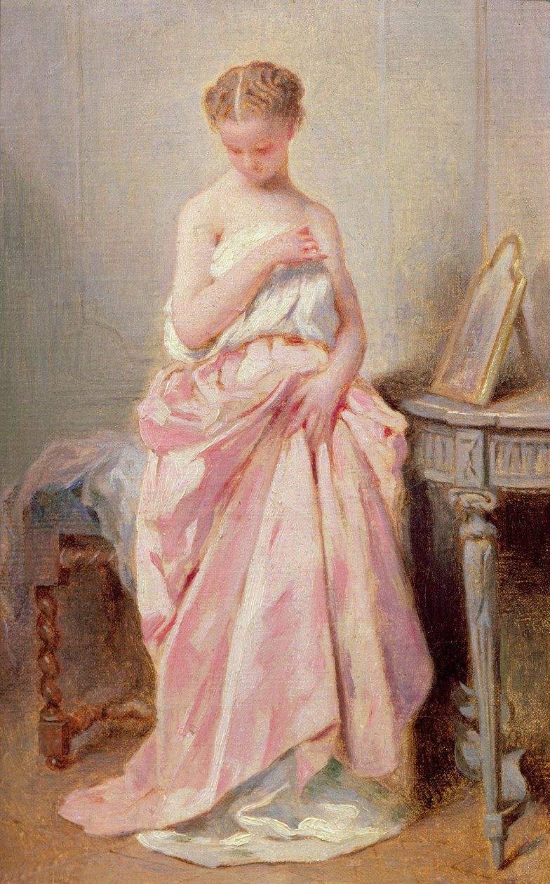 Pige i en lyserød kjole af Charles Joshua Chaplin