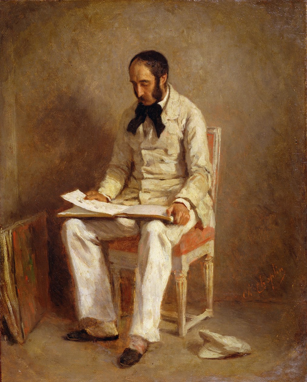 Portræt af Ernest-Aime Feydeau (1821-73) af Charles Joshua Chaplin