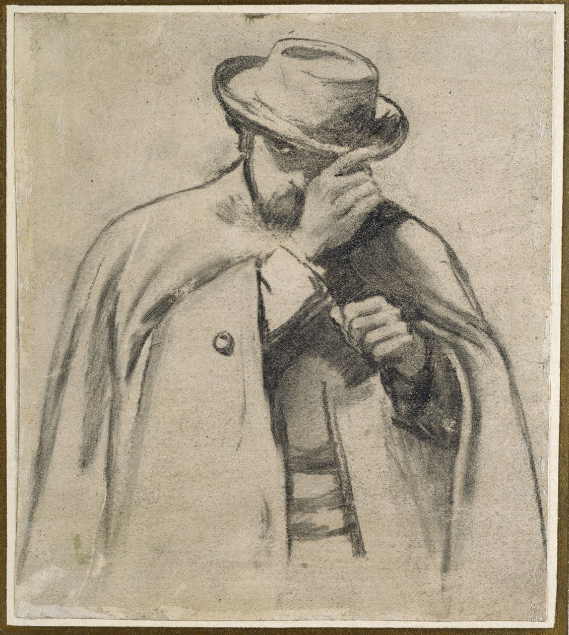 Dante Gabriel Rossetti (kul på gråt papir) af Charles Keene