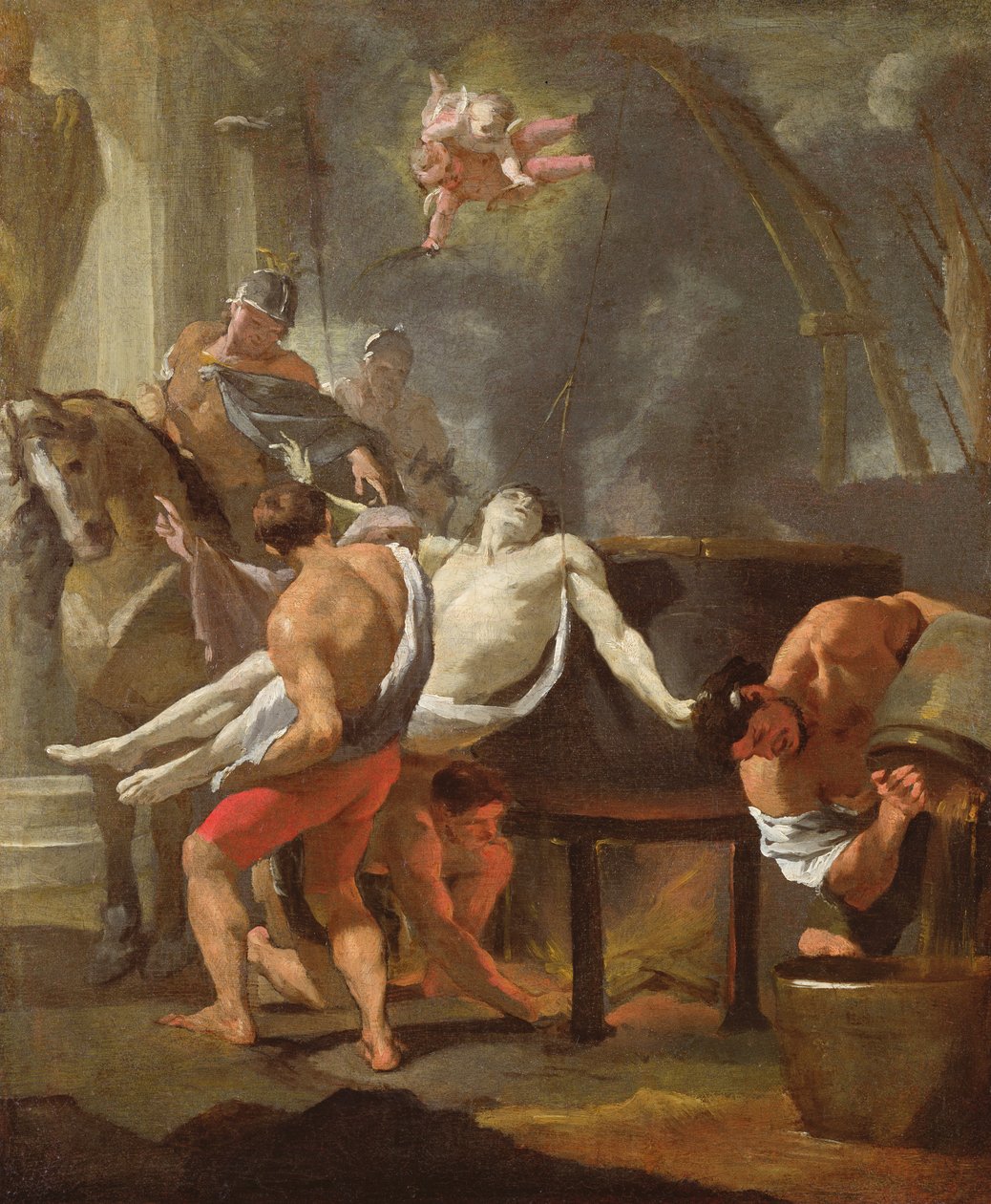 En skitse af Sankt Johannes evangelistens martyrium, 1641, af Charles Le Brun