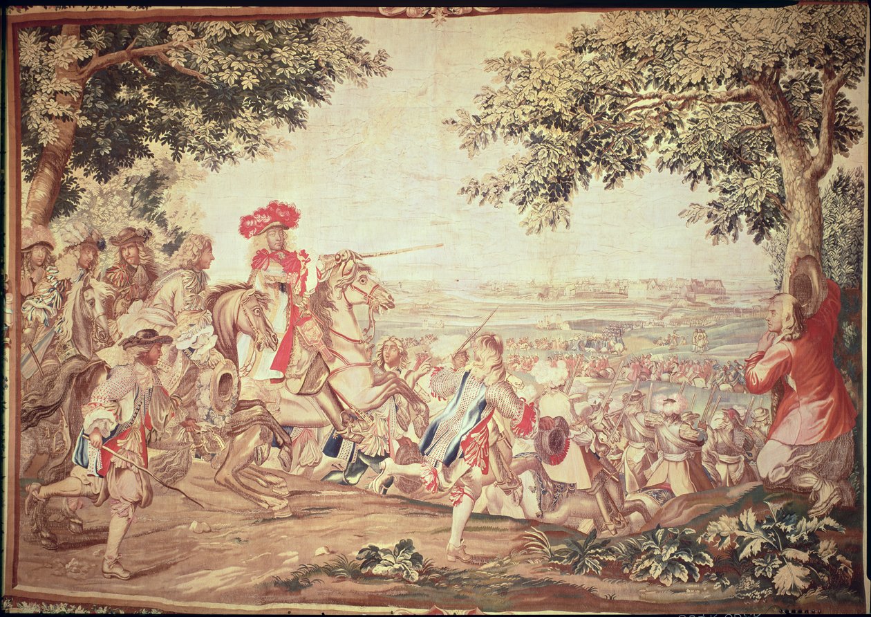 Ludvig XIVs (1638-1715) indtog i Dunkerque, 2. december 1662 (tæppe) af Charles Le Brun