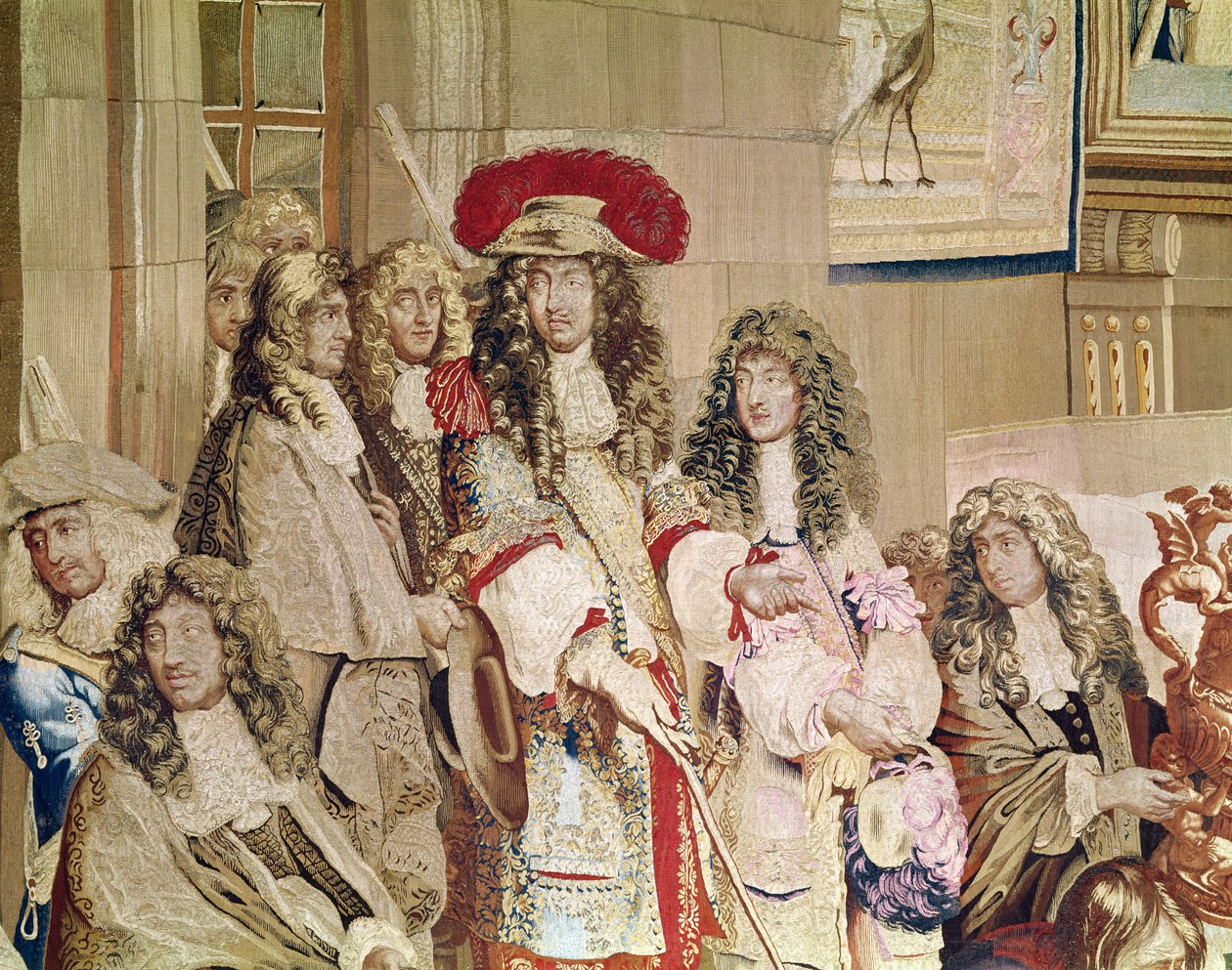 Ludvig XIV 1638-1715 besøger Gobelins fabrikken, 15. oktober 1667 billedtæppedetalje af 192118 af Charles Le Brun