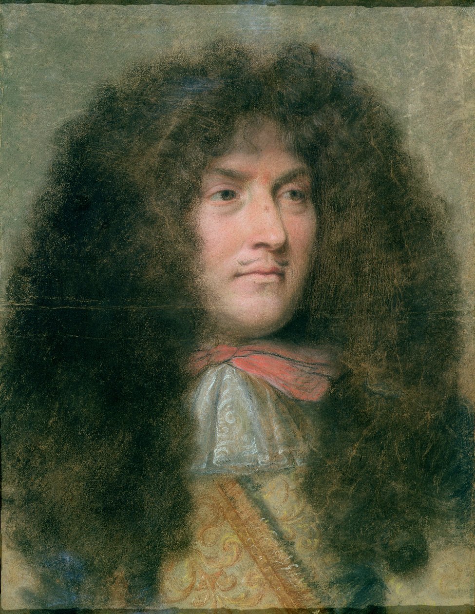 Portræt af Ludvig XIV (1638-1715) Konge af Frankrig (pastel på papir) af Charles Le Brun
