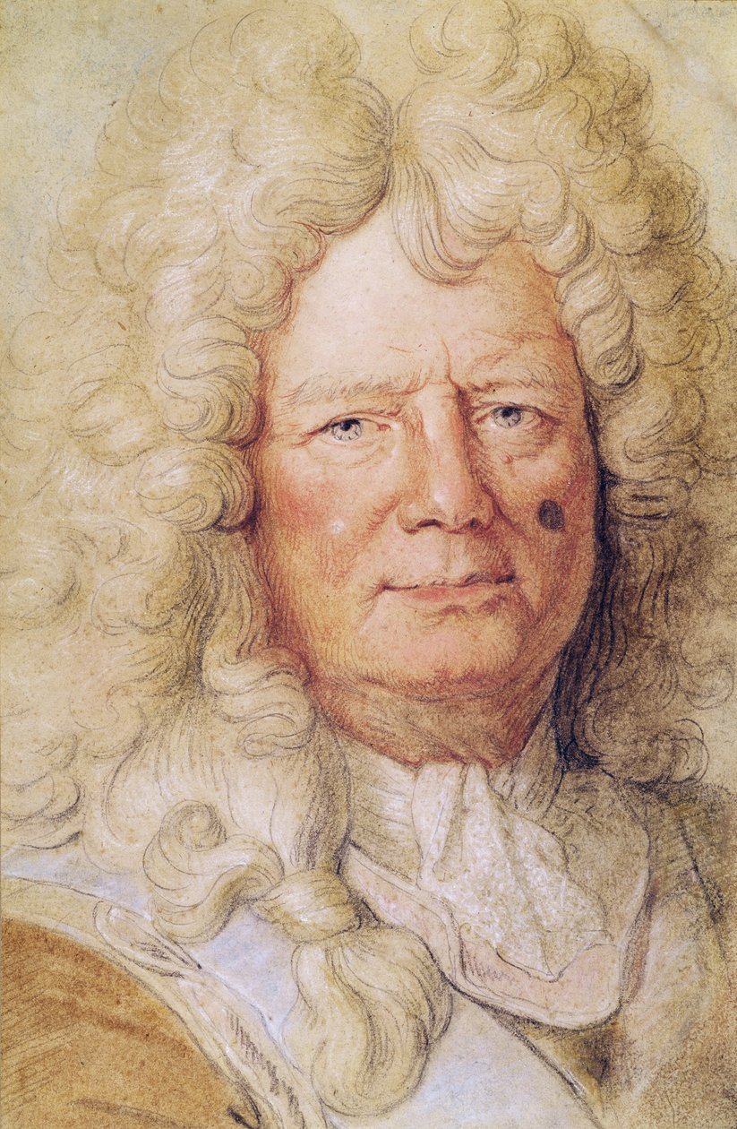 Portræt af Sebastien le Prestre af Vauban (1633-1707) (pastel på papir) af Charles Le Brun
