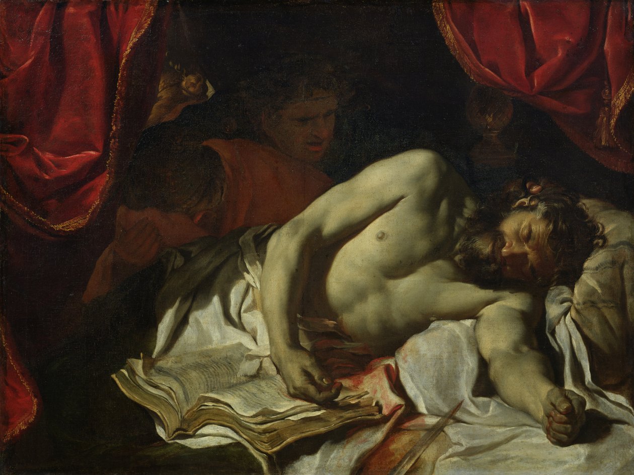 Catos død af Utica (95-46 f.Kr.) 1646 af Charles Le Brun