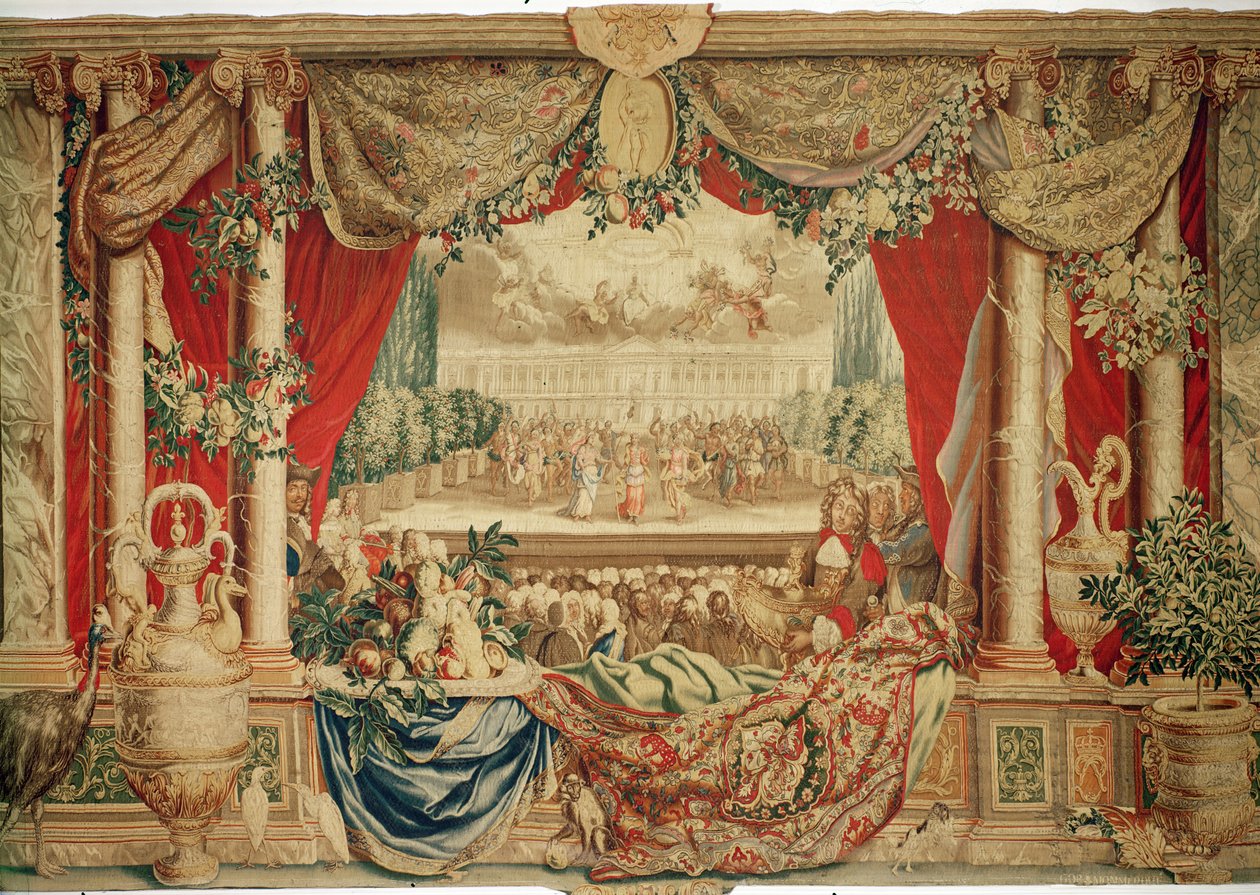 Januar måned Louvre, fra serien af gobeliner "Månederne eller de kongelige residenser", fremstillet i Gobelins-værkstedet for Ludvig XIV (gobelin) af Charles Le Brun