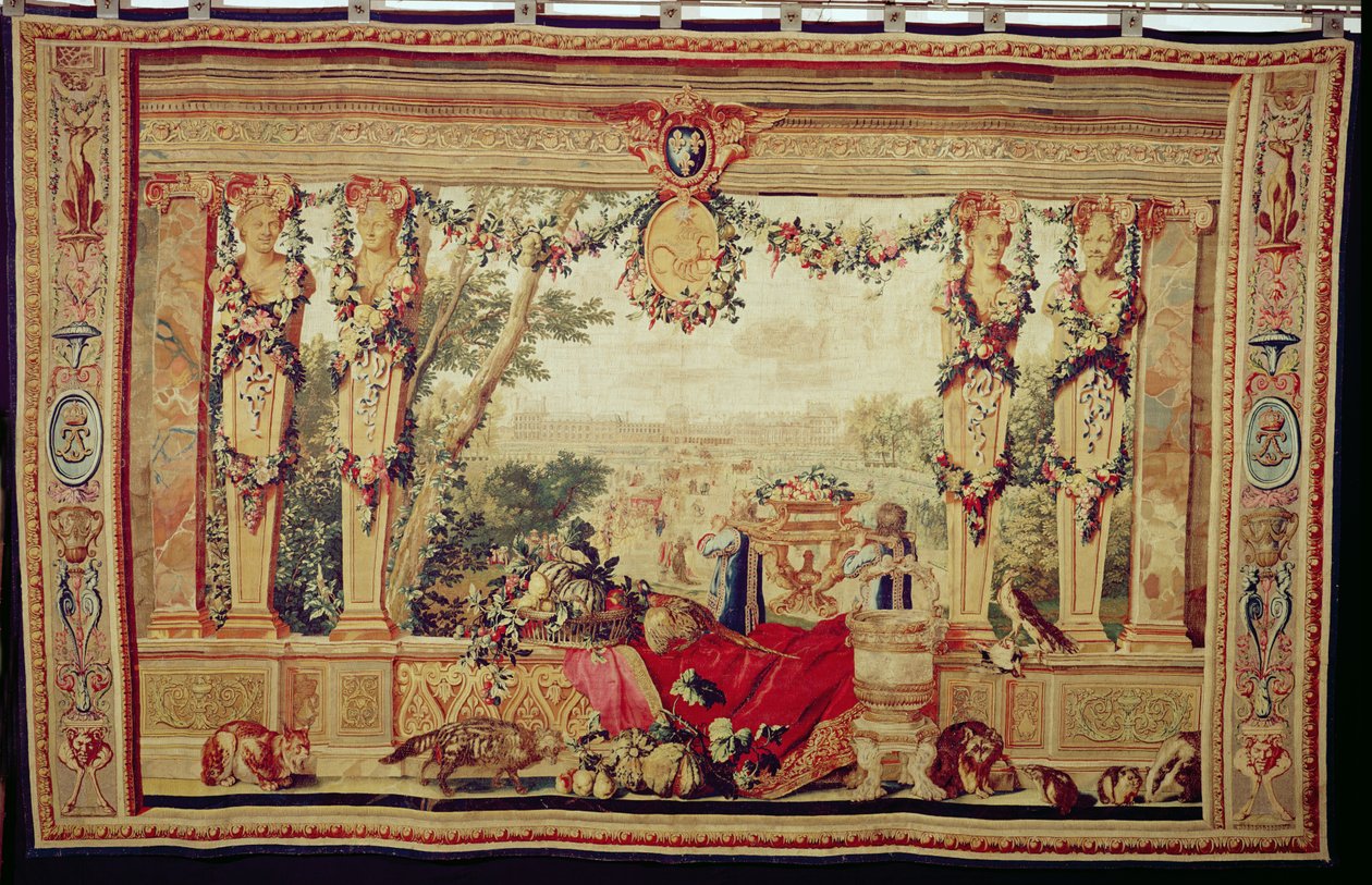 Oktober måned Chateau of the Tuileries, fra serien af gobeliner 