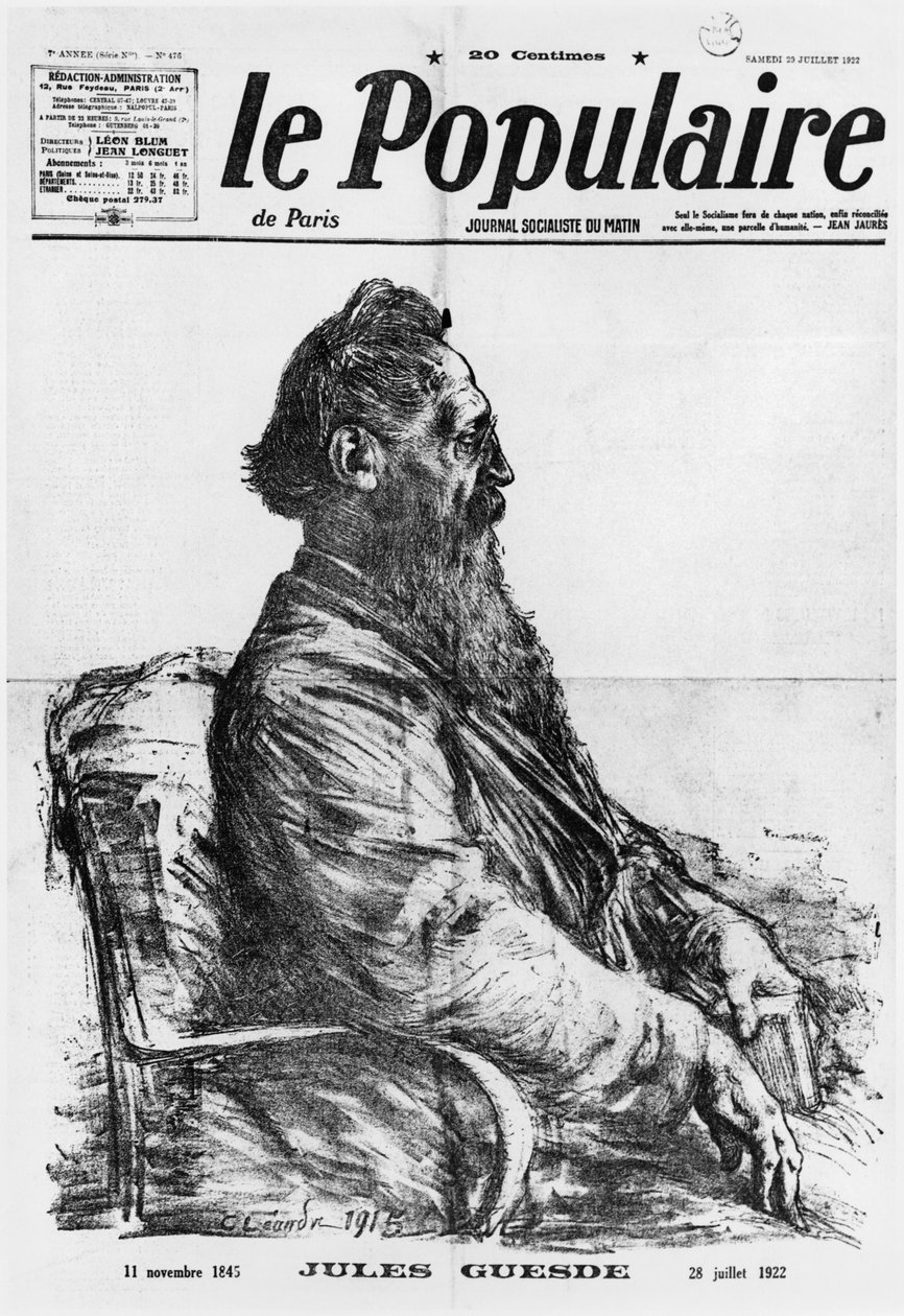Jules Guesdes død, omslagsillustration fra 